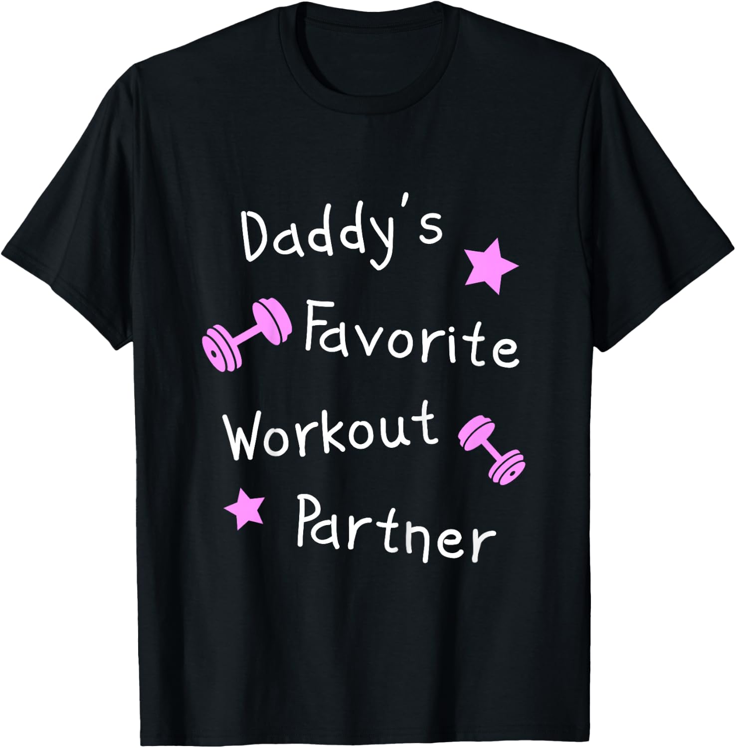 Daddy's Favorite Workout Partner – Kids Cute Fitness (Girls) T-Shirt - T-Shirt | Black