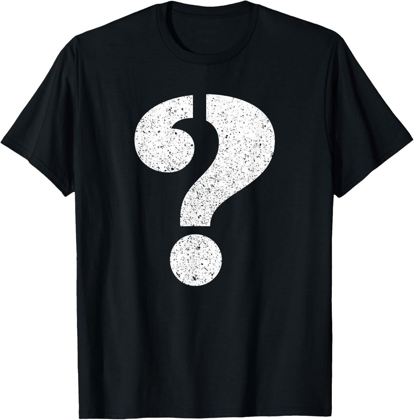 Question Mark Stenciled - Punctuation Funny T-Shirt - T-Shirt | Black