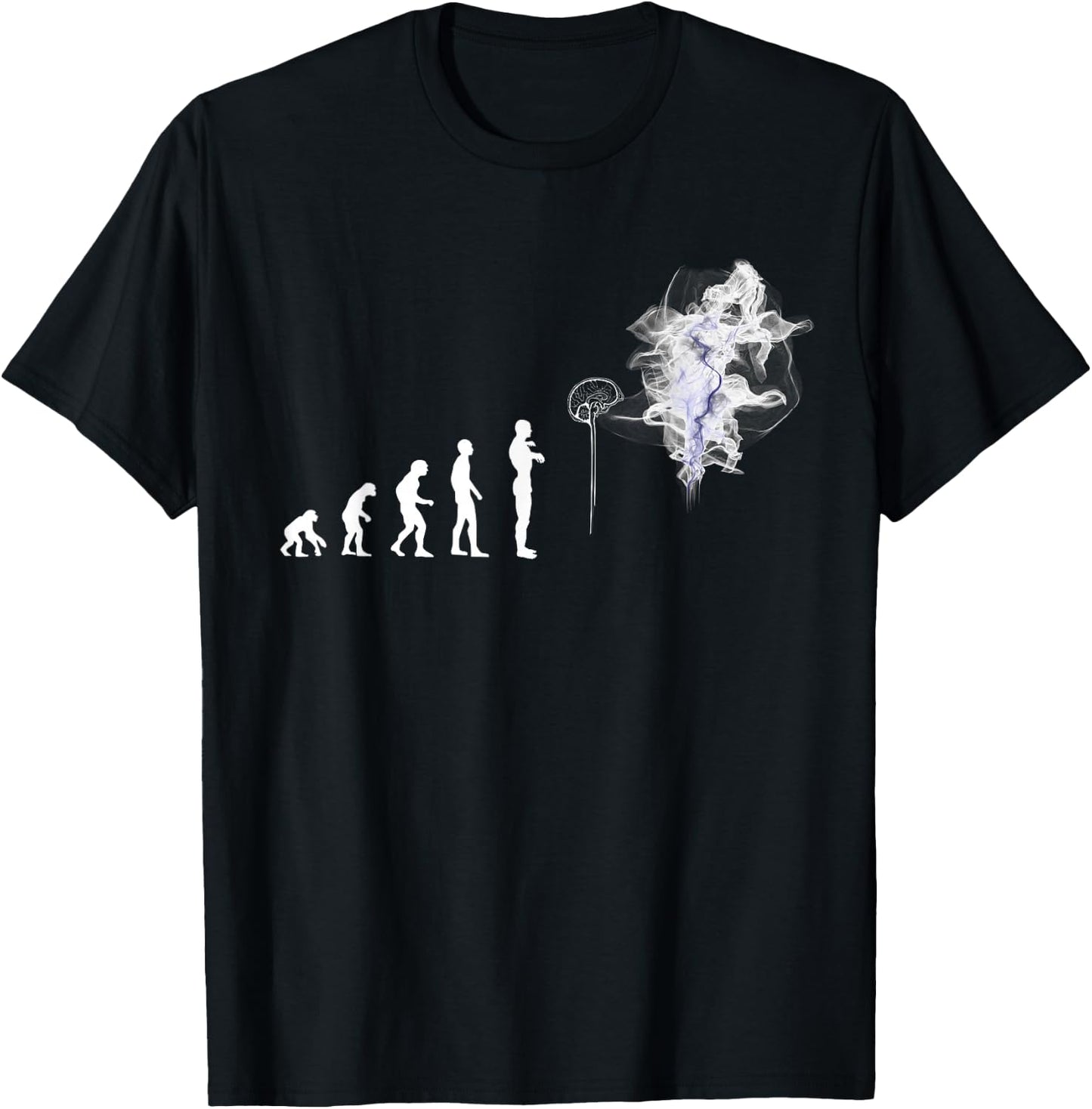 Human Evolution Chart AI Brain Artificial Intelligence T-Shirt - T-Shirt | Black
