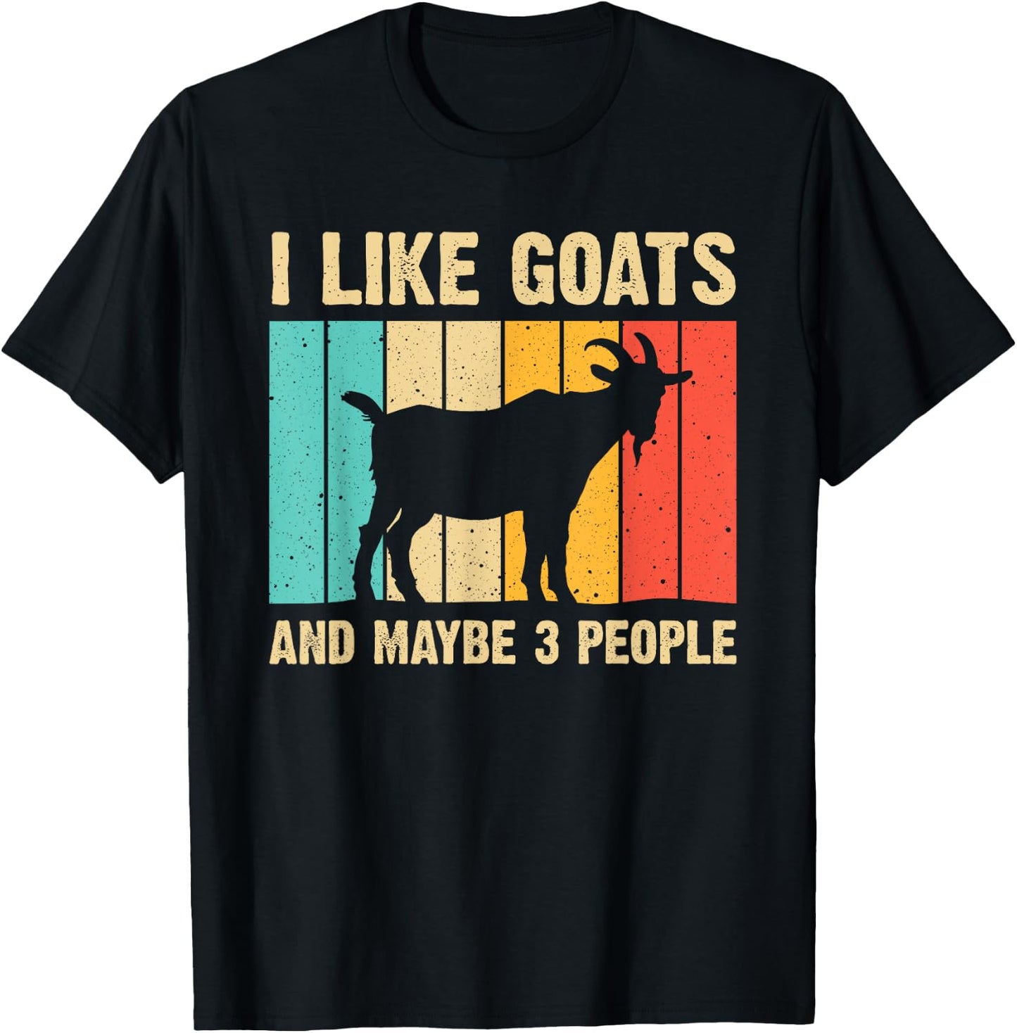 Funny Goat Art Women Kids Farming Goat Lover Stuff T-Shirt - T-Shirt | Black