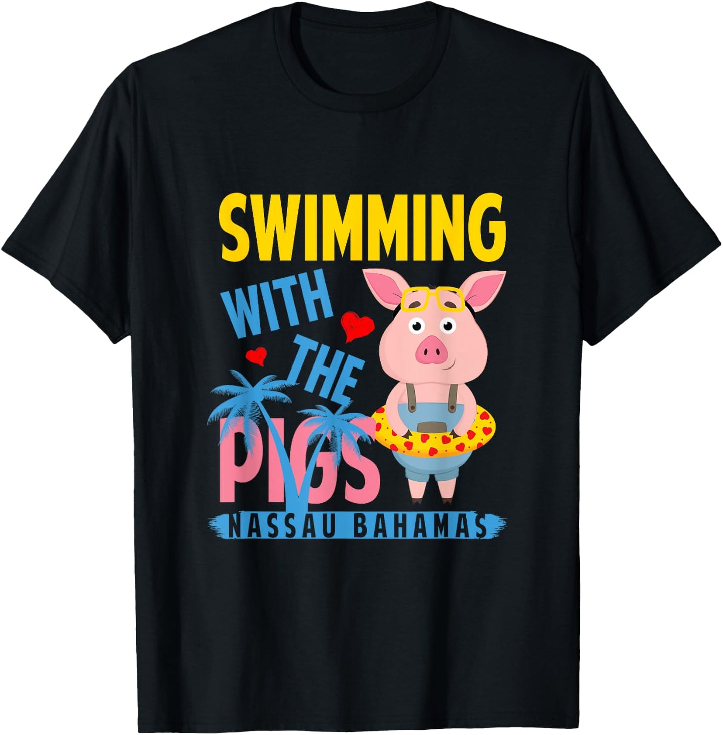 Swimming With The Pigs Nassau Bahamas Hello Summer Beach Women T-Shirt - T-Shirt | Black