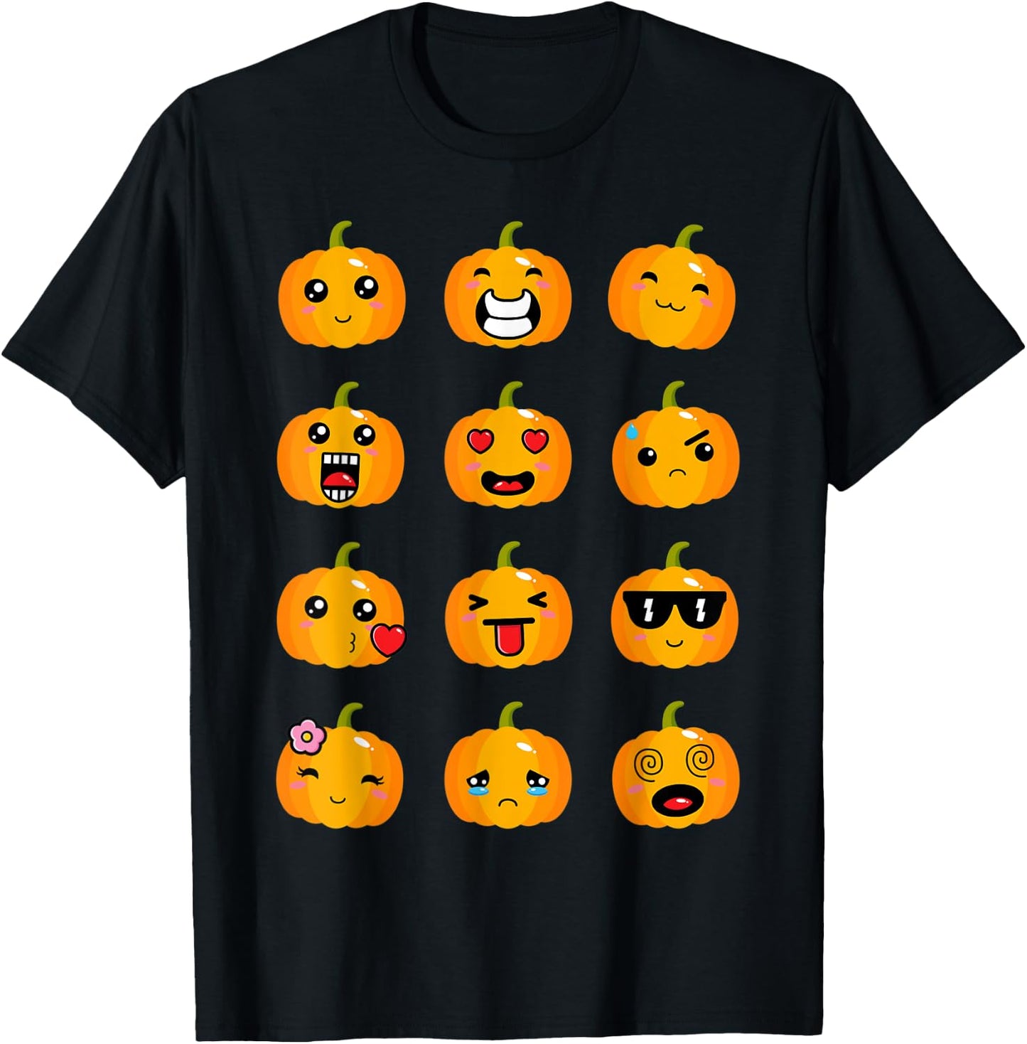 Halloween Pumpkins Emotions Cute little Pumpkins T-Shirt - T-Shirt | Black
