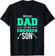 Proud Dad Of An Engineer Son Awesome Engineering Father T-Shirt - T-Shirt | Black