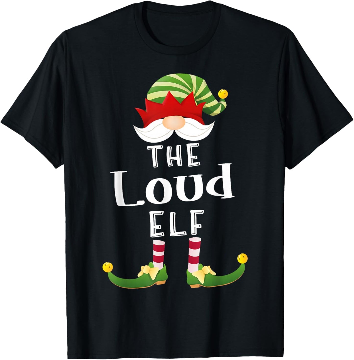 Loud Elf Group Christmas Funny Pajama Party T-Shirt - T-Shirt | Black