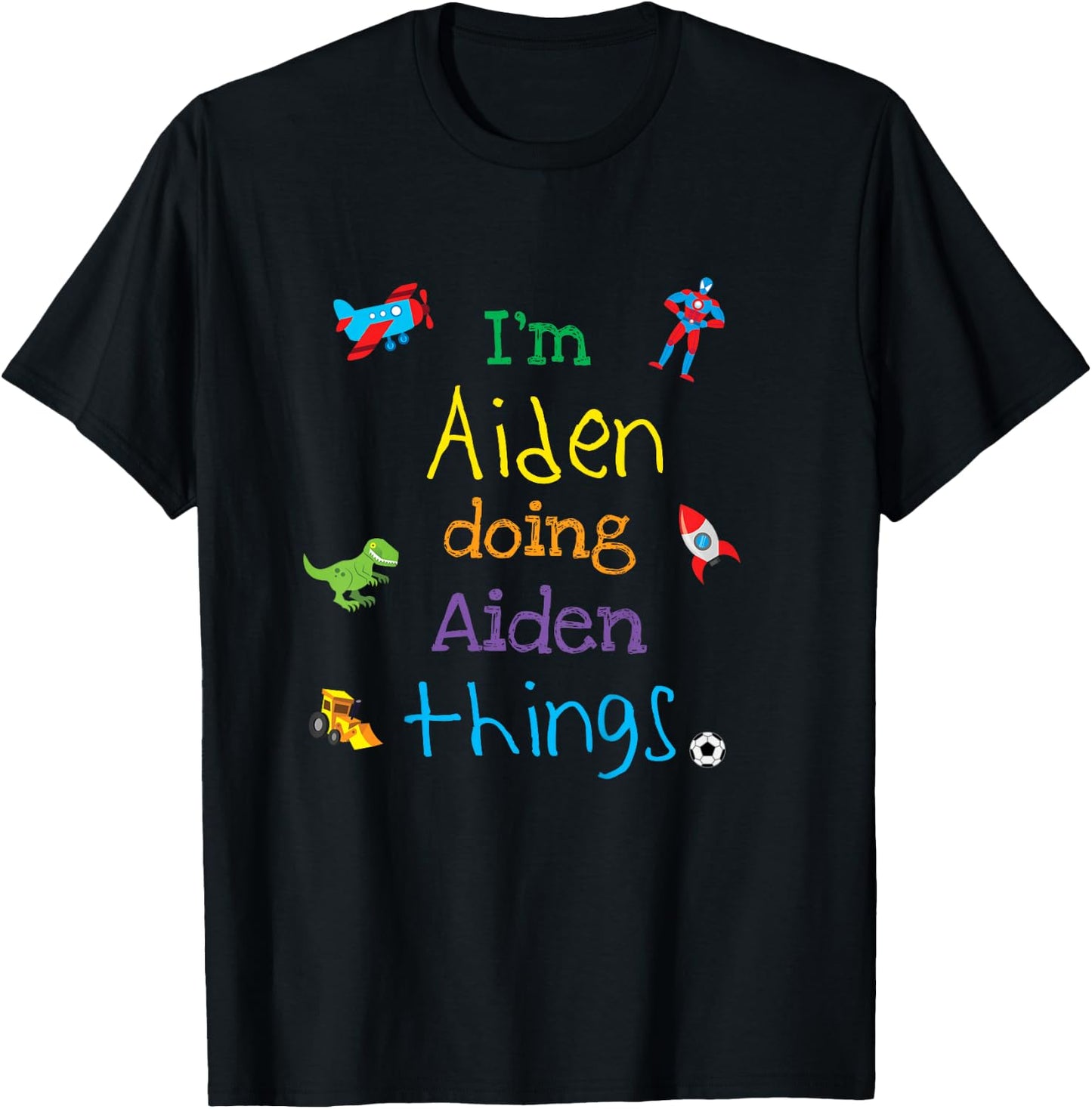 Kids Aiden Kids Clothes Shirt For Little Boys T-Shirt - T-Shirt | Black
