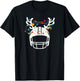 Christmas Lights Football Helmet Funny Xmas T-Shirt - T-Shirt | Black