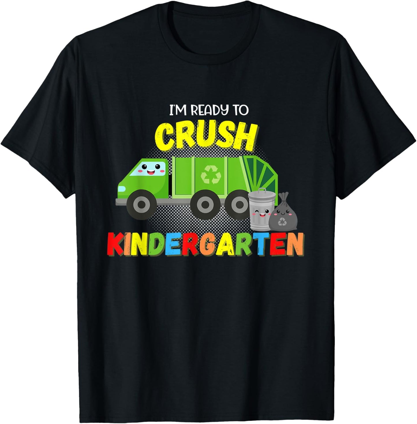 Garbage Truck Kindergarten Back to School Boy First Day Tot T-Shirt - T-Shirt | Black