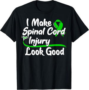 SCI Gift Spinal Cord Injury Awareness Ribbon T-Shirt - T-Shirt | Black