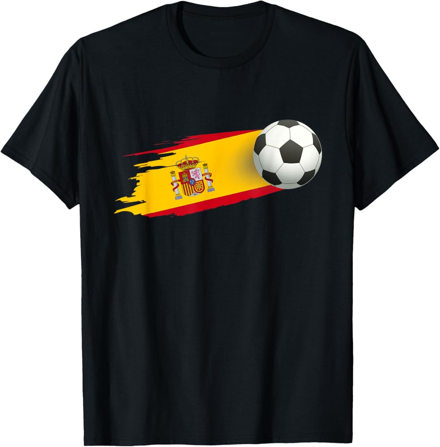 Spain Soccer Ball Spain Flag Jersey - Spanish Football Fan T-Shirt - T-Shirt | Black