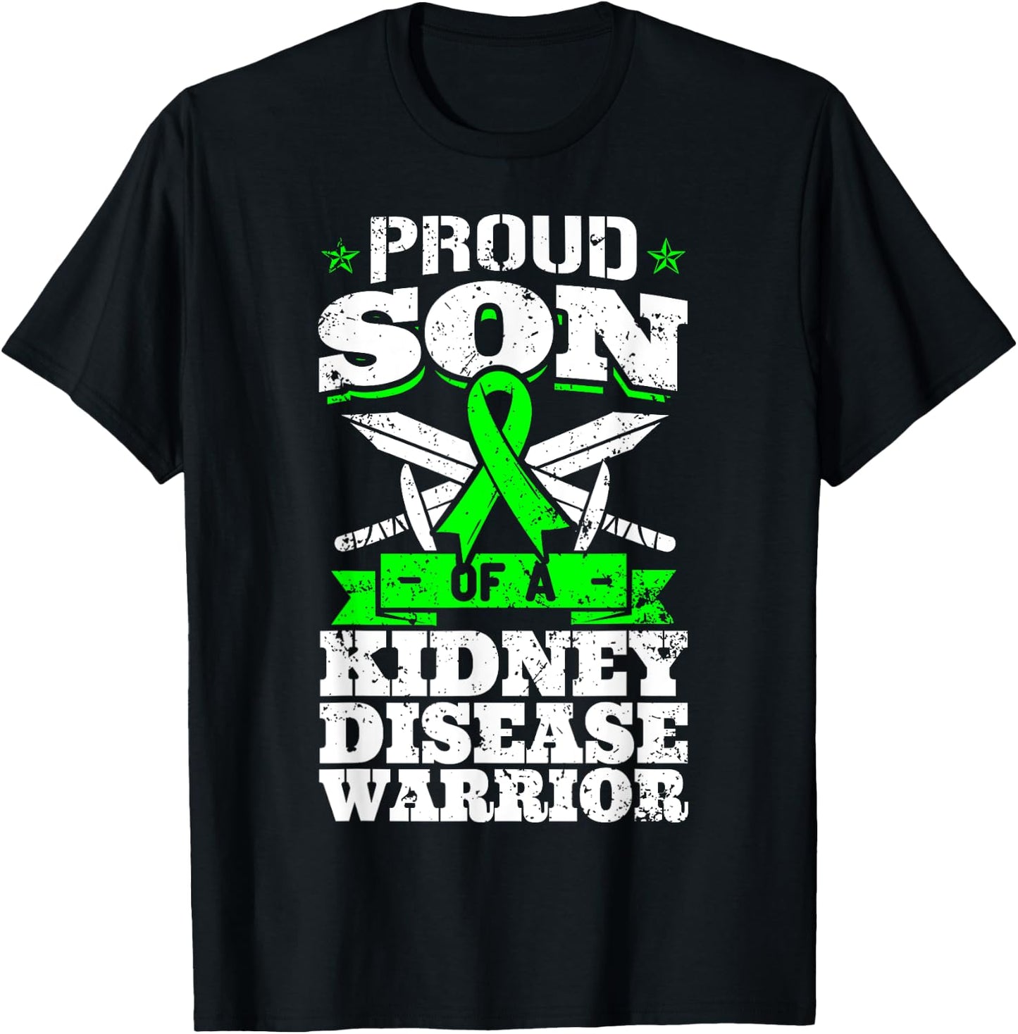 Proud Son Of A Kidney Disease Warrior CKD Awareness Ribbon T-Shirt - T-Shirt | Black