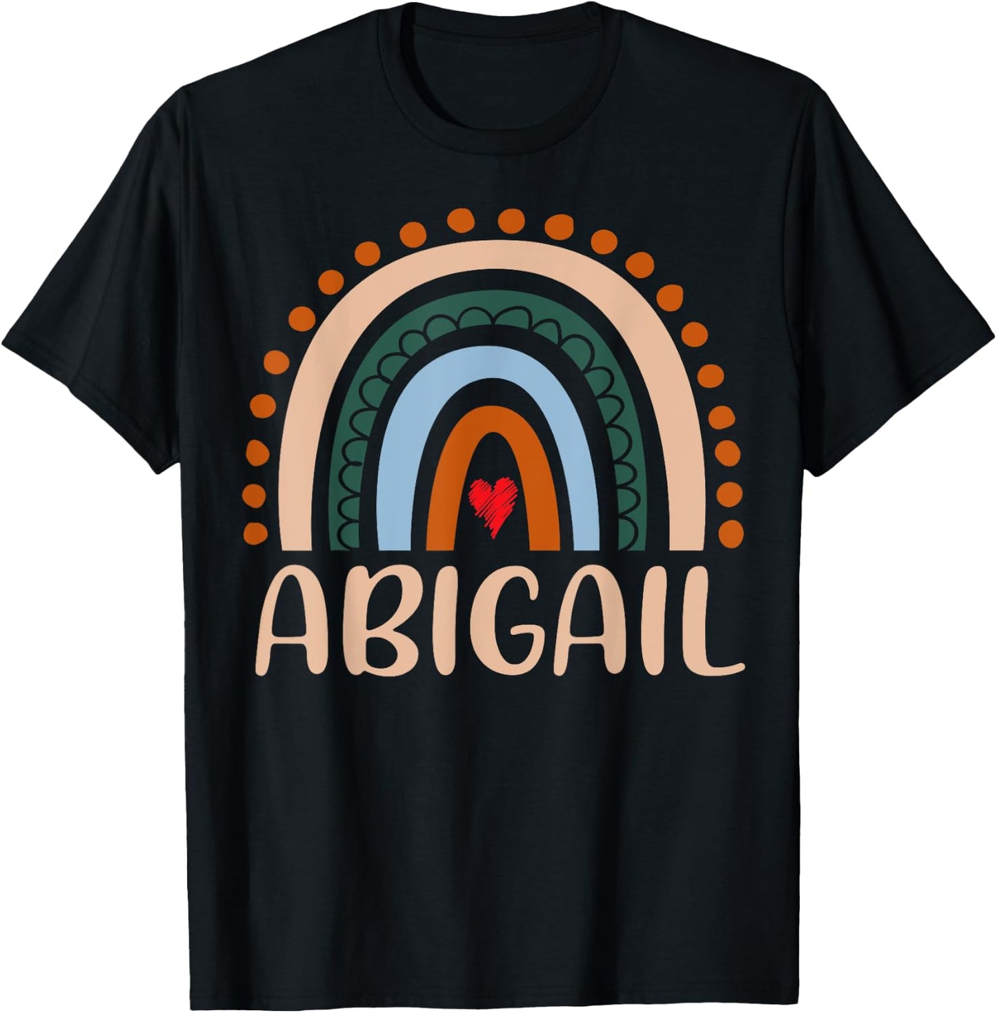 Abigail Name Personalized Funny Women Rainbow Abigail T-Shirt - T-Shirt | Black