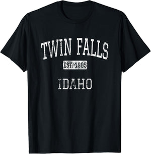 Twin Falls Idaho ID Vintage T-Shirt - T-Shirt | Black