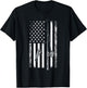 American Flag Fishing Rod USA Patriotic Fishing Lover Women Girls Kids Men T-Shirt - T-Shirt | Black