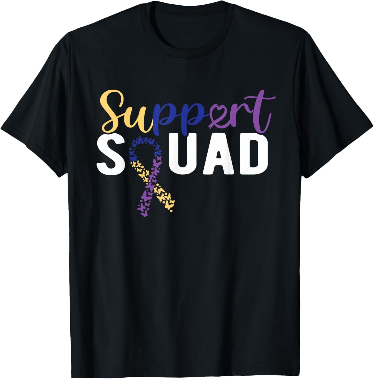 Support Squad Bladder Cancer Awareness T-Shirt - T-Shirt | Black