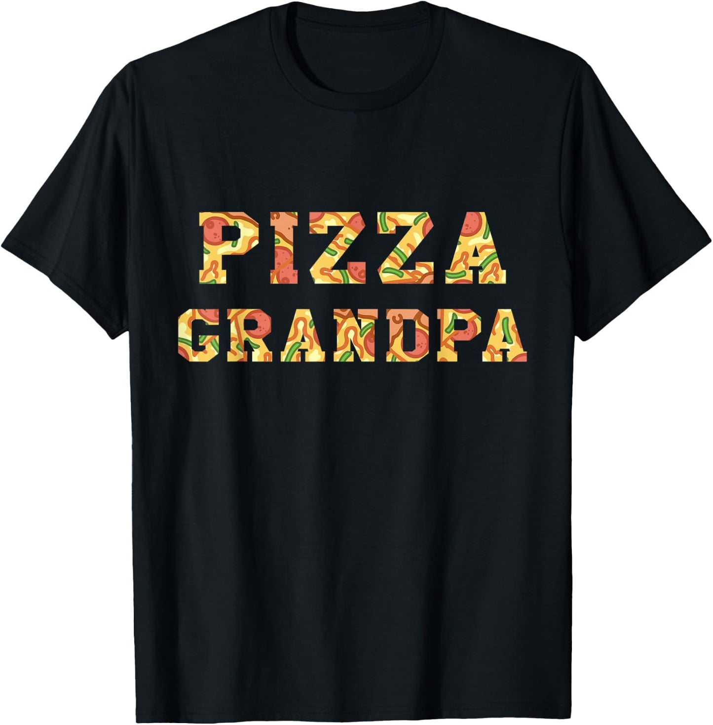 Pizza Lover Best Grandpa Ever Grandparents Day Fatherhood T-Shirt - T-Shirt | Black