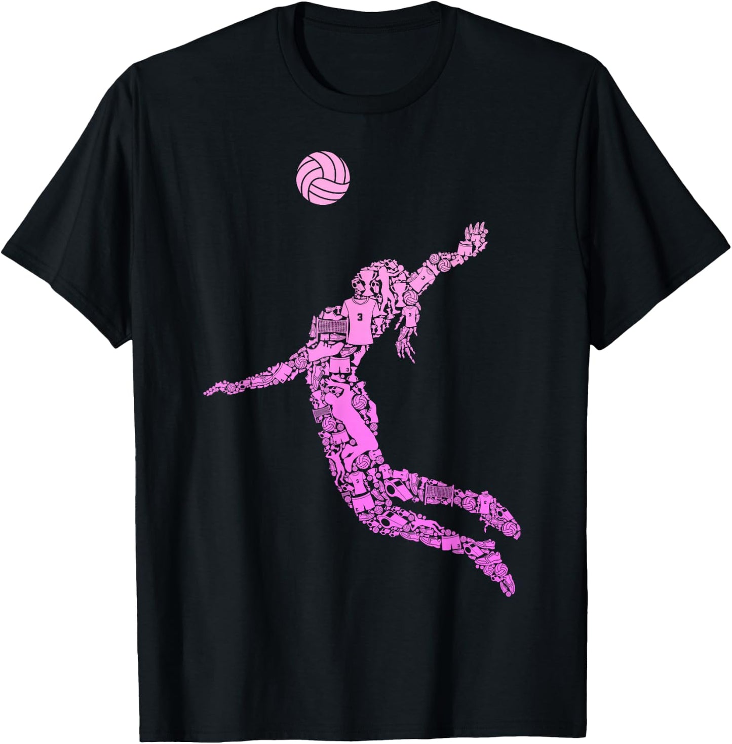 Volleyball Teen Girl Women Youth Players T-Shirt - T-Shirt | Black