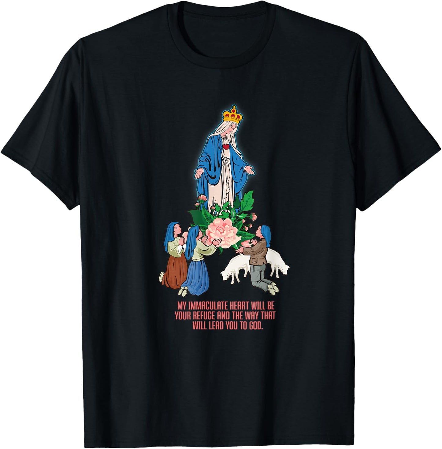 Our Lady of Fatima. Virgin Mary T-Shirt - T-Shirt | Black
