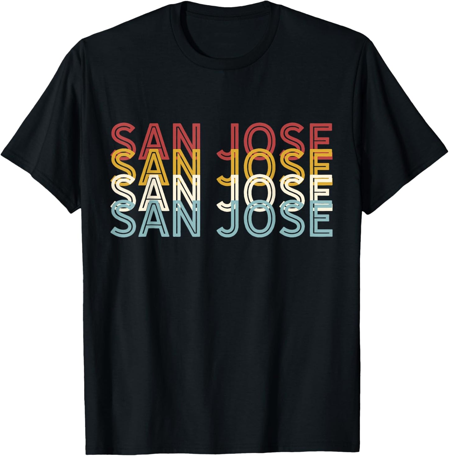 US American City 70's Retro USA - Vintage San Jose T-Shirt - T-Shirt | Black