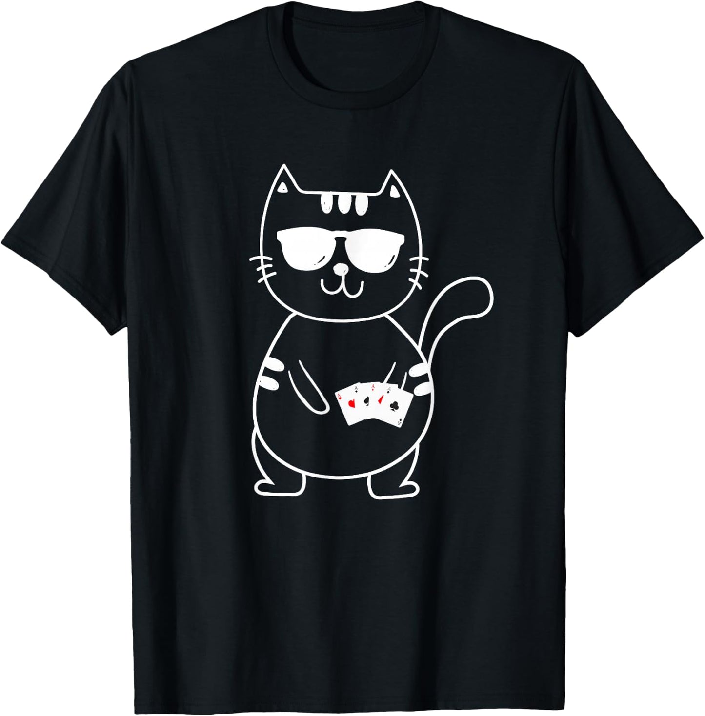 Poker Cat - Poker Texas Hold'Em Gambling Casino Gambler T-Shirt - T-Shirt | Black