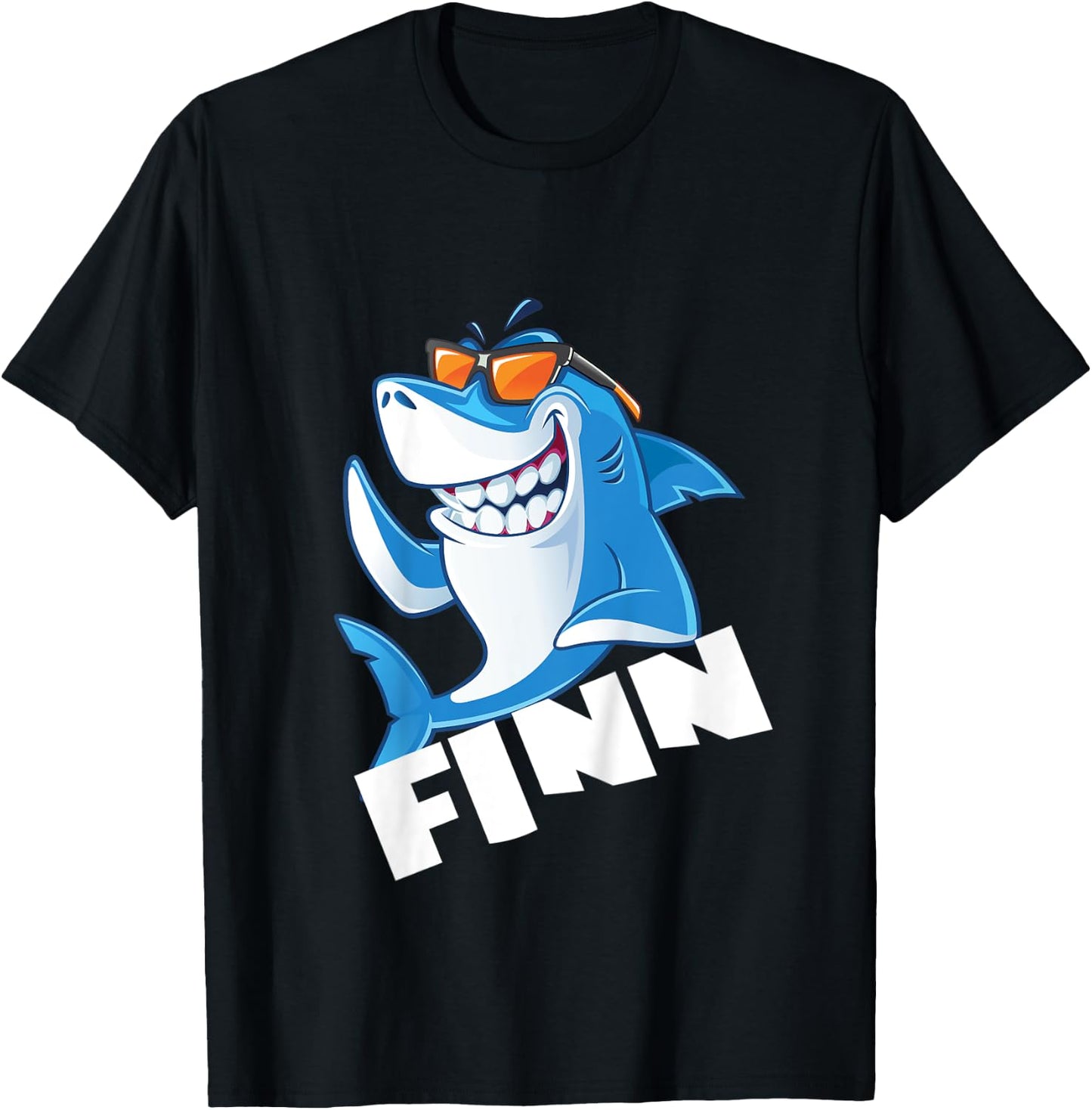 Kids Shark name finn gift boys T-Shirt - T-Shirt | Black
