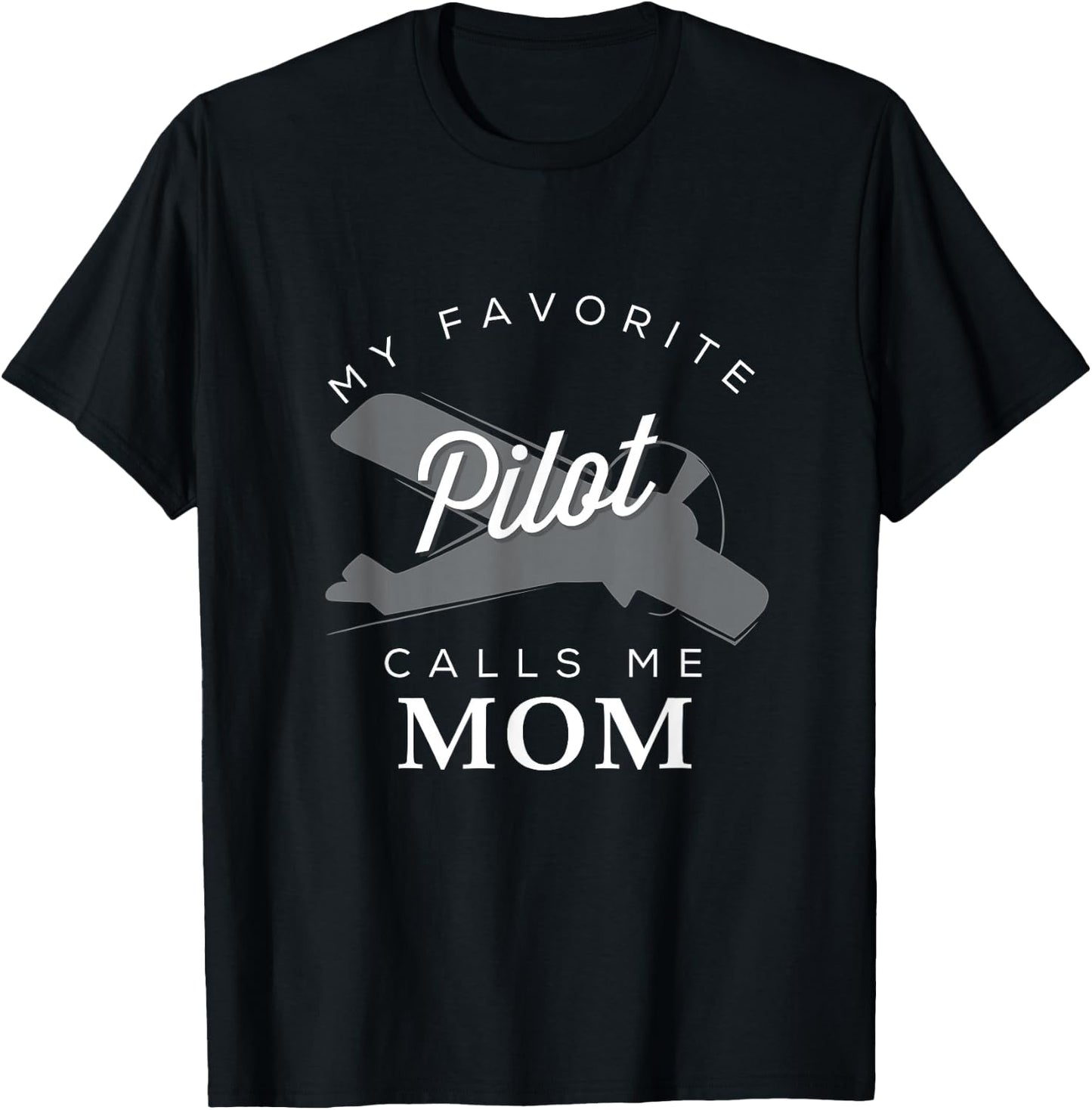 Mom Mother Son Daughter Airplane Pilot T Shirt Birth Day T-Shirt - T-Shirt | Black