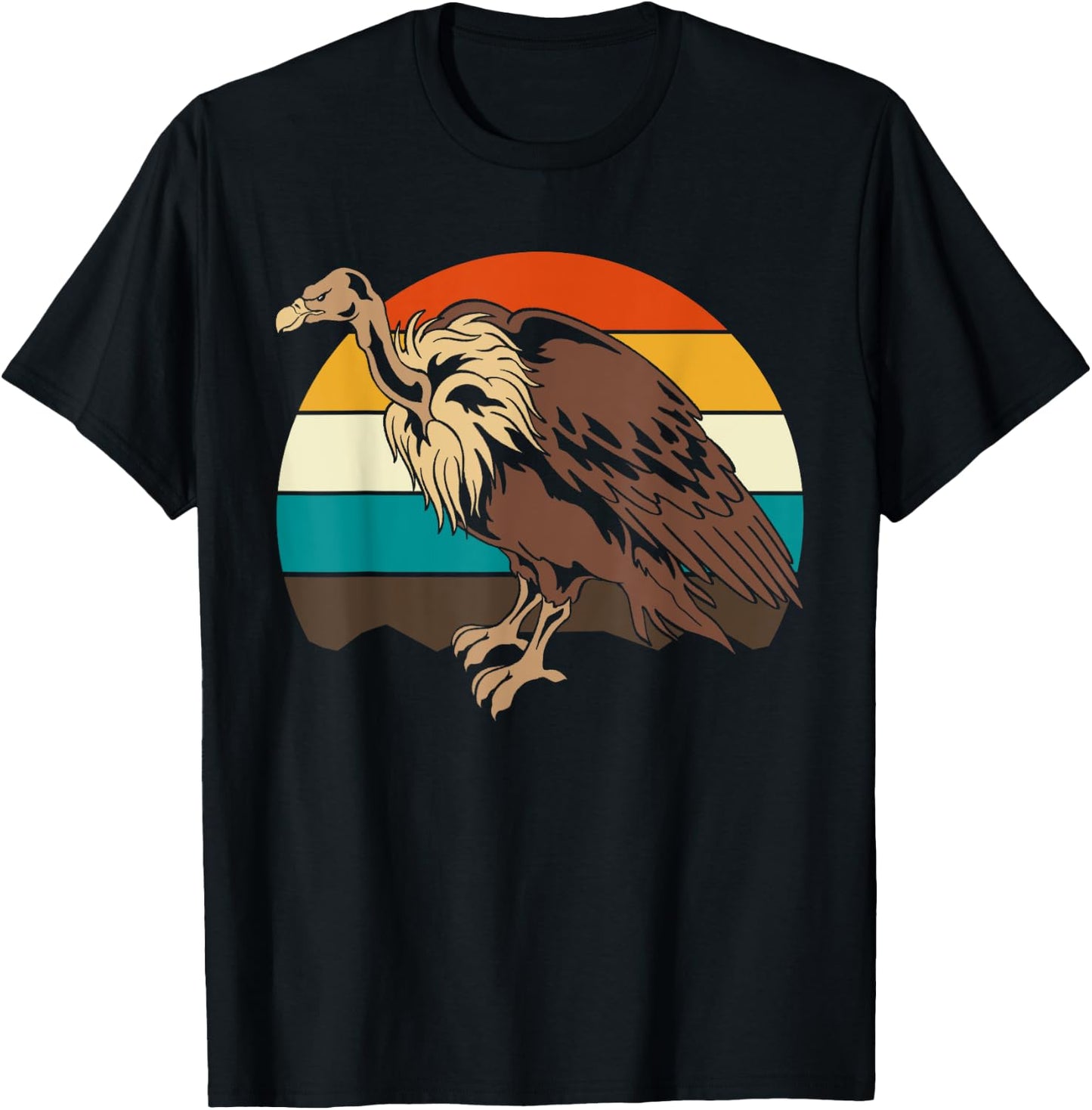 Retro Scavenger Turkey Vulture Bird Animal Carrion Vulture T-Shirt - T-Shirt | Black