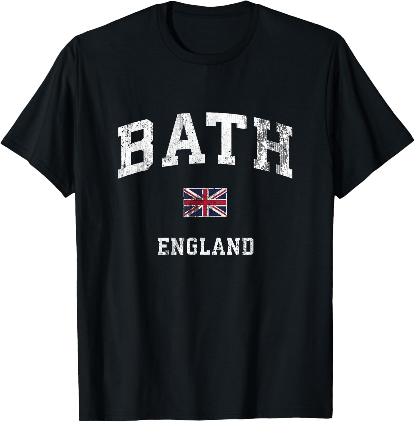 Bath England Vintage Athletic Sports Design T-Shirt - T-Shirt | Black