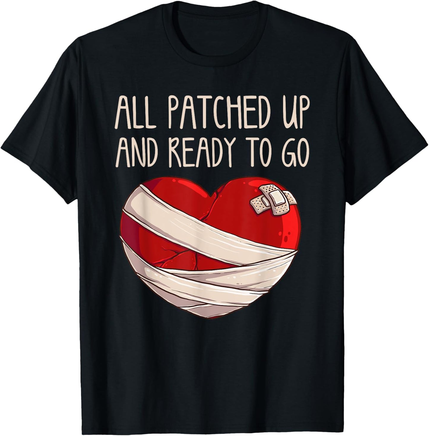 Cool Open Heart Surgery Art Women Recovery Survivor T-Shirt - T-Shirt | Black