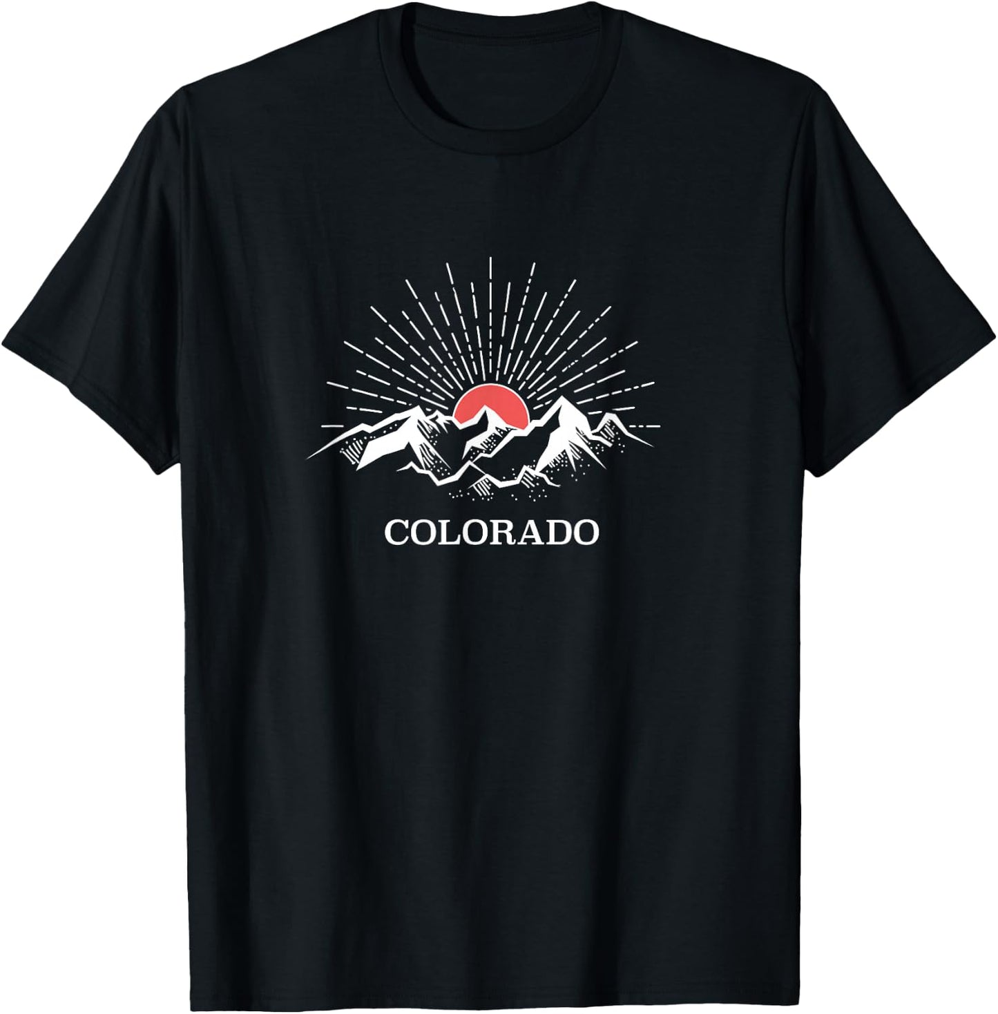 Colorado Mountains - Black, -Adults, Small, Short Sleeve, , Modern Classic, Nature, Colorado-themed T-Shirt - T-Shirt | Black