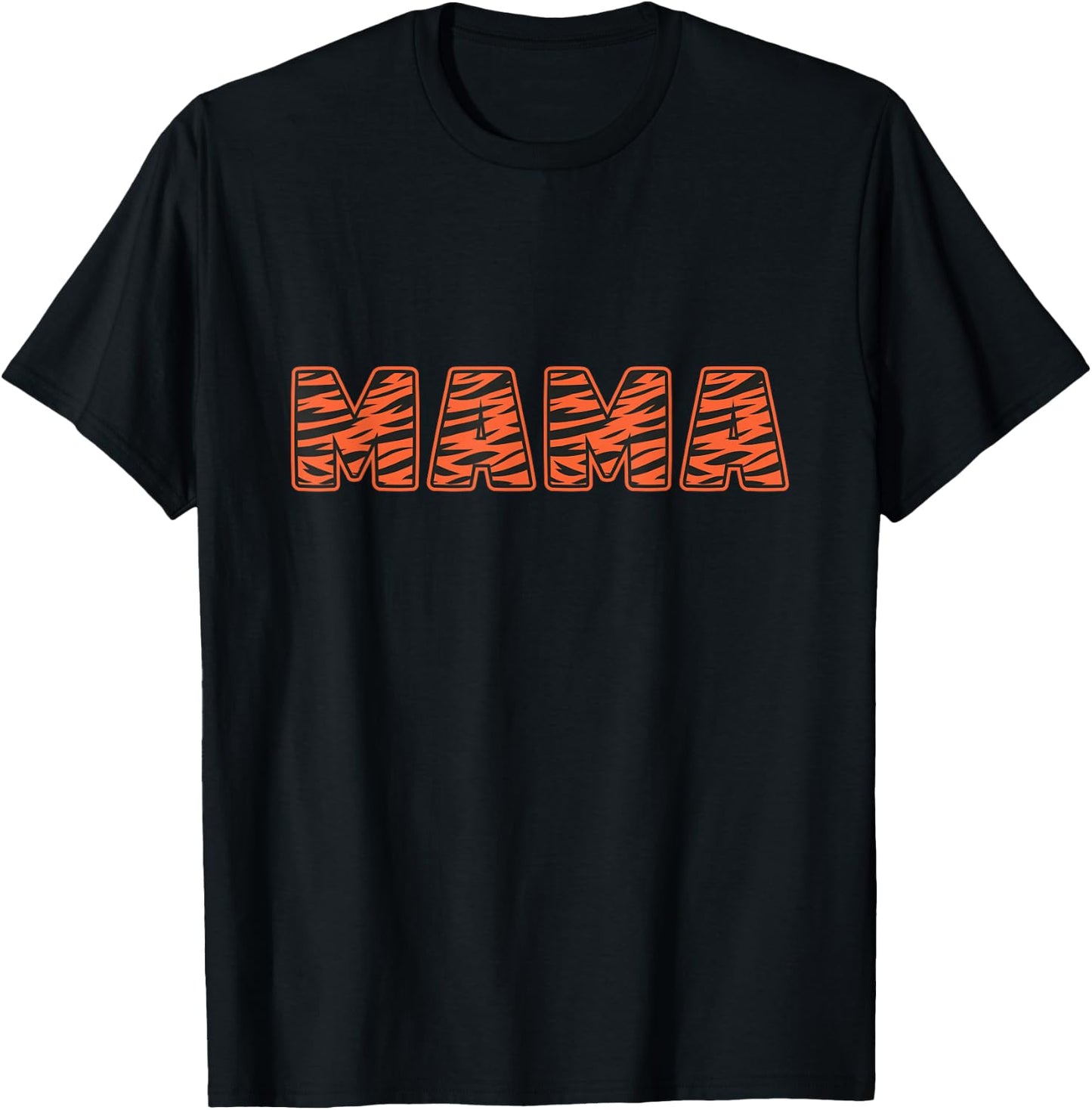 Mama Tiger Pattern Tiger Mother Template T-Shirt - T-Shirt | Black