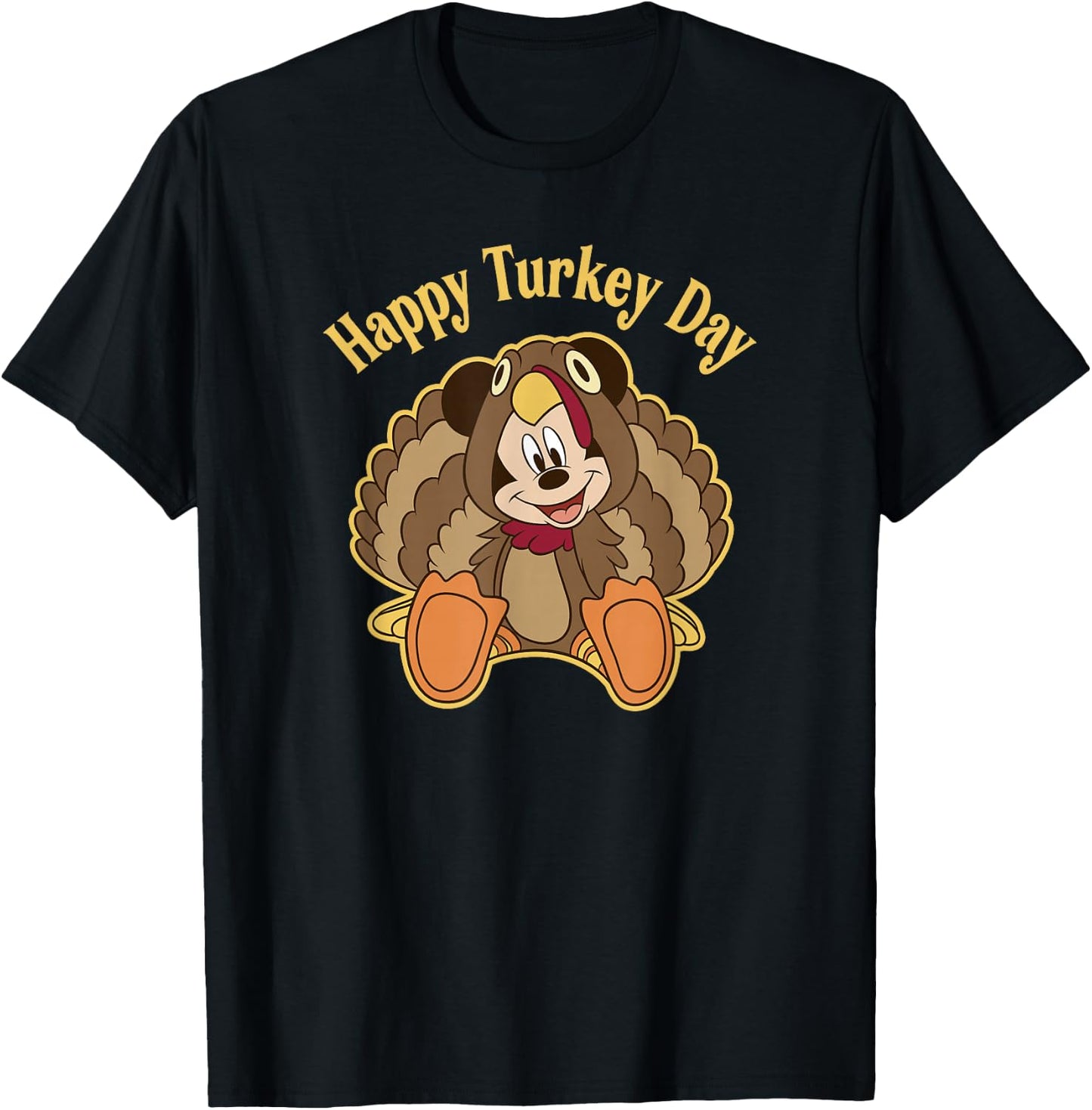 Disney Mickey and Friends Thanksgiving Mickey Turkey T-Shirt - T-Shirt | Black