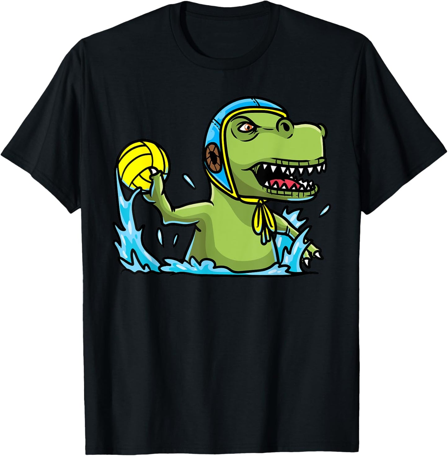 Kids Water Polo Swimming Sports Polo T-Shirt - T-Shirt | Black