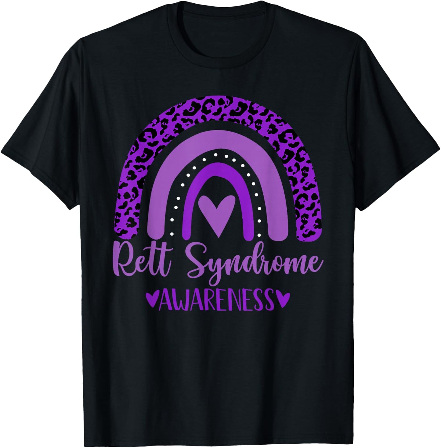 we wear Purple Rainbow awsewome for Rett Syndrome Awareness T-Shirt - T-Shirt | Black