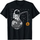 Astronaut Moon Fishing Bitcoin BTC Crypto Cryptocurrency T-Shirt - T-Shirt | Black