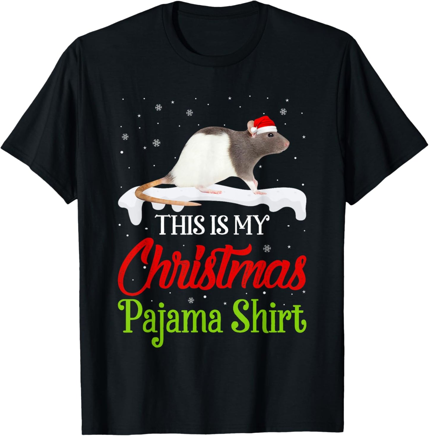 This Is My Christmas Pajama Shirt Rat Matching Family T-Shirt - T-Shirt | Black