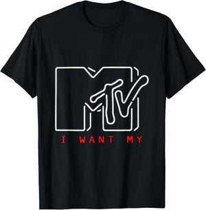 I Want My MTV Neon T-Shirt - T-Shirt | Black