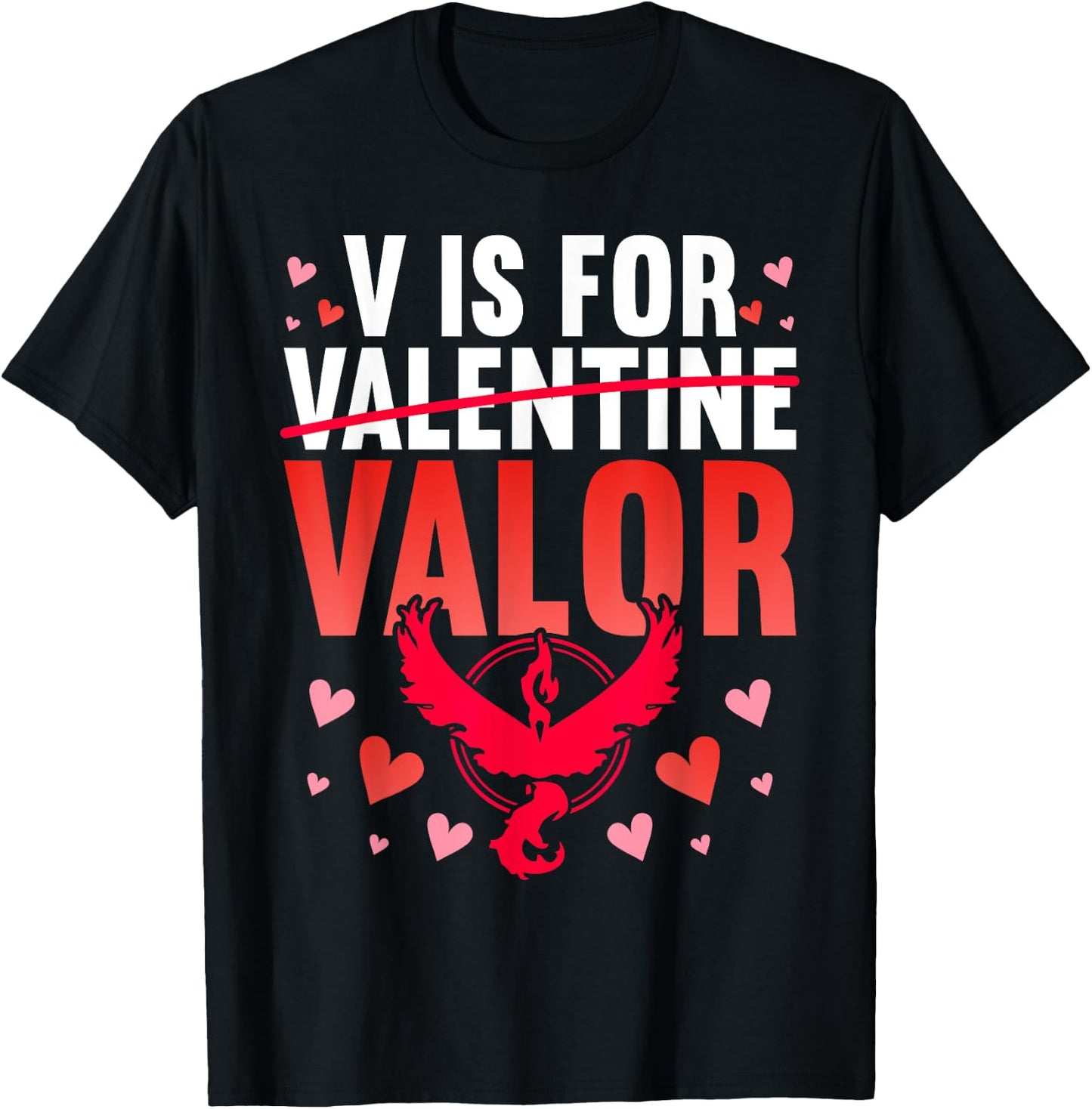V Is For Valor Shirt Valentines Day Shirt For Boys Girl T-Shirt - T-Shirt | Black