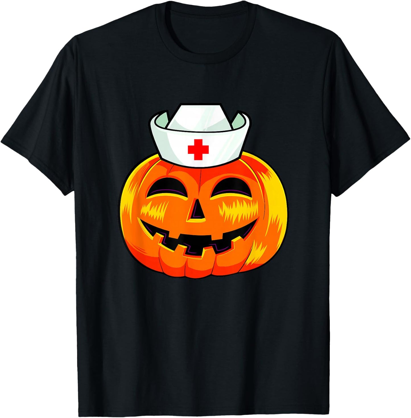 Nurse Halloween Scary Pumpkin Costume Nurse ER CNA ICU Women T-Shirt - T-Shirt | Black
