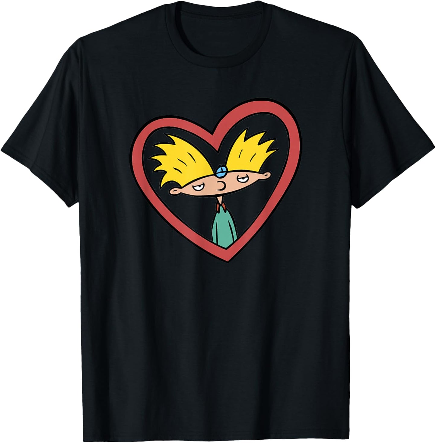 Hey Arnold! Red Heart Arnold T-Shirt - T-Shirt | Black