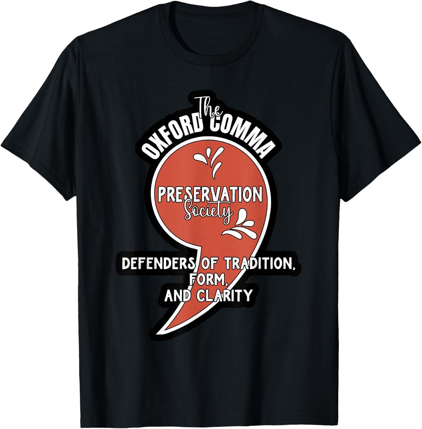 Oxford Comma Preservation Society Oxford Team T-Shirt - T-Shirt | Black