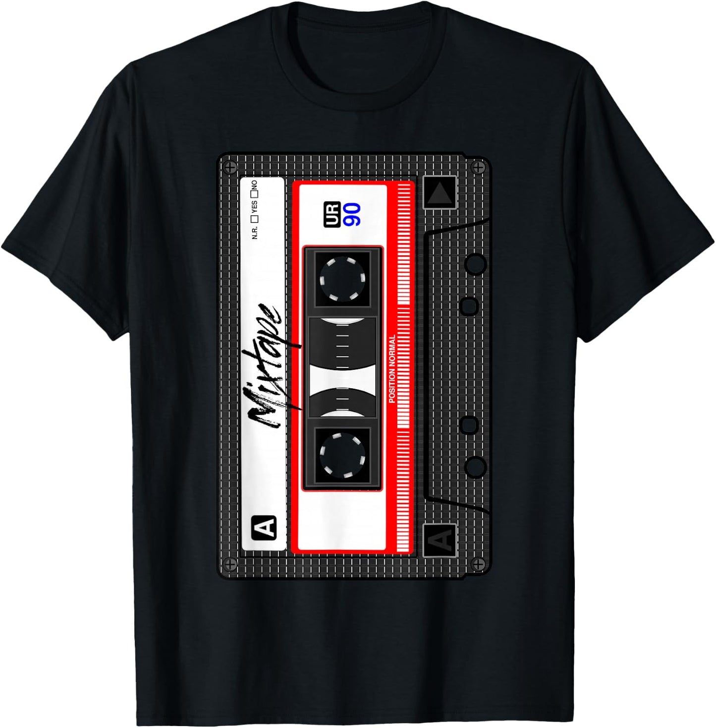 Cassette Tape Music Mix Audio 90s Party 80s Outfit Cassette T-Shirt - T-Shirt | Black