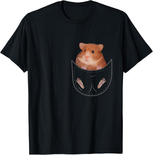 Kids Hamster Clothes Pocket Animal Outfit Gift Hamster T-Shirt - T-Shirt | Black
