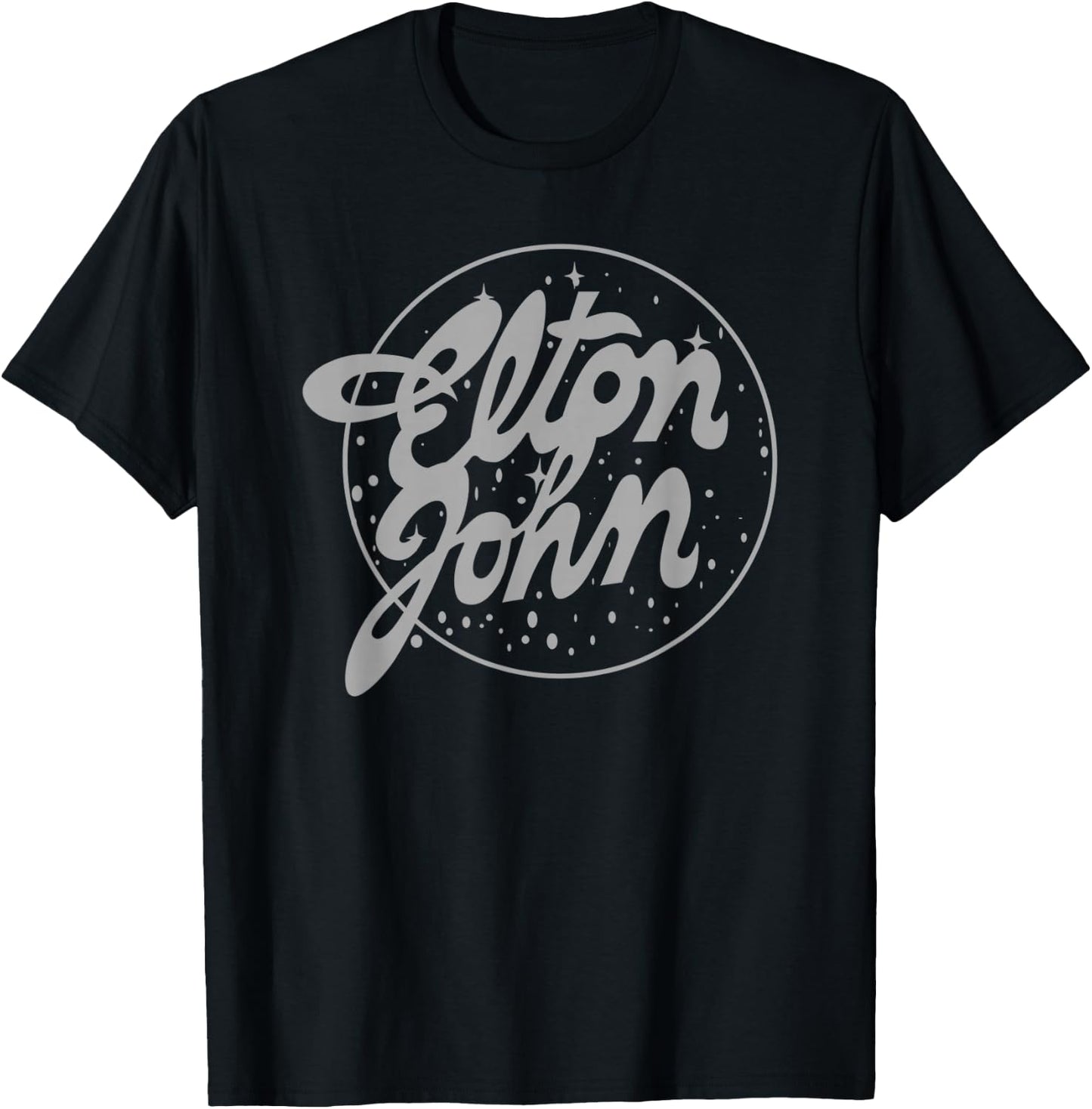 Elton John Official Vintage Tour Logo T-Shirt - T-Shirt | Black
