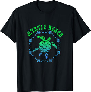 Myrtle Beach Retro Tribal Turtle Gift T-Shirt - T-Shirt | Black