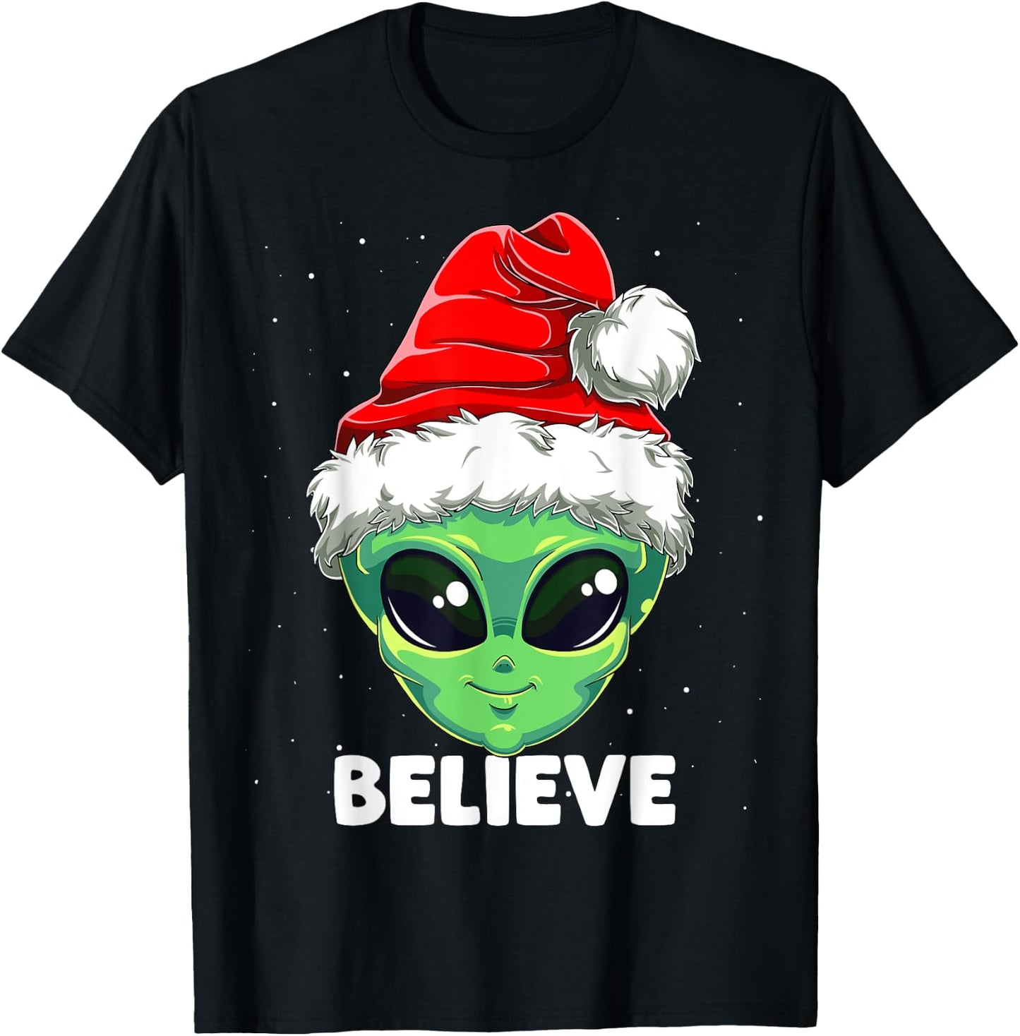 Christmas Alien Santa Costume Funny UFO Santa Hat Xmas Kids T-Shirt - T-Shirt | Black