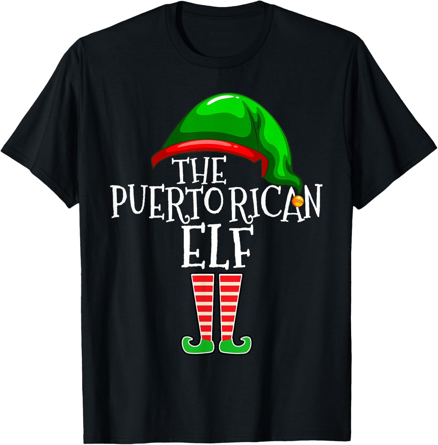 Puerto Rican Elf Family Matching Group Christmas Gift Funny T-Shirt - T-Shirt | Black