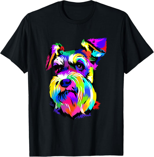 Miniature Schnauzer Pop Art Dog Mini Schnauzer Lover T-Shirt - T-Shirt | Black
