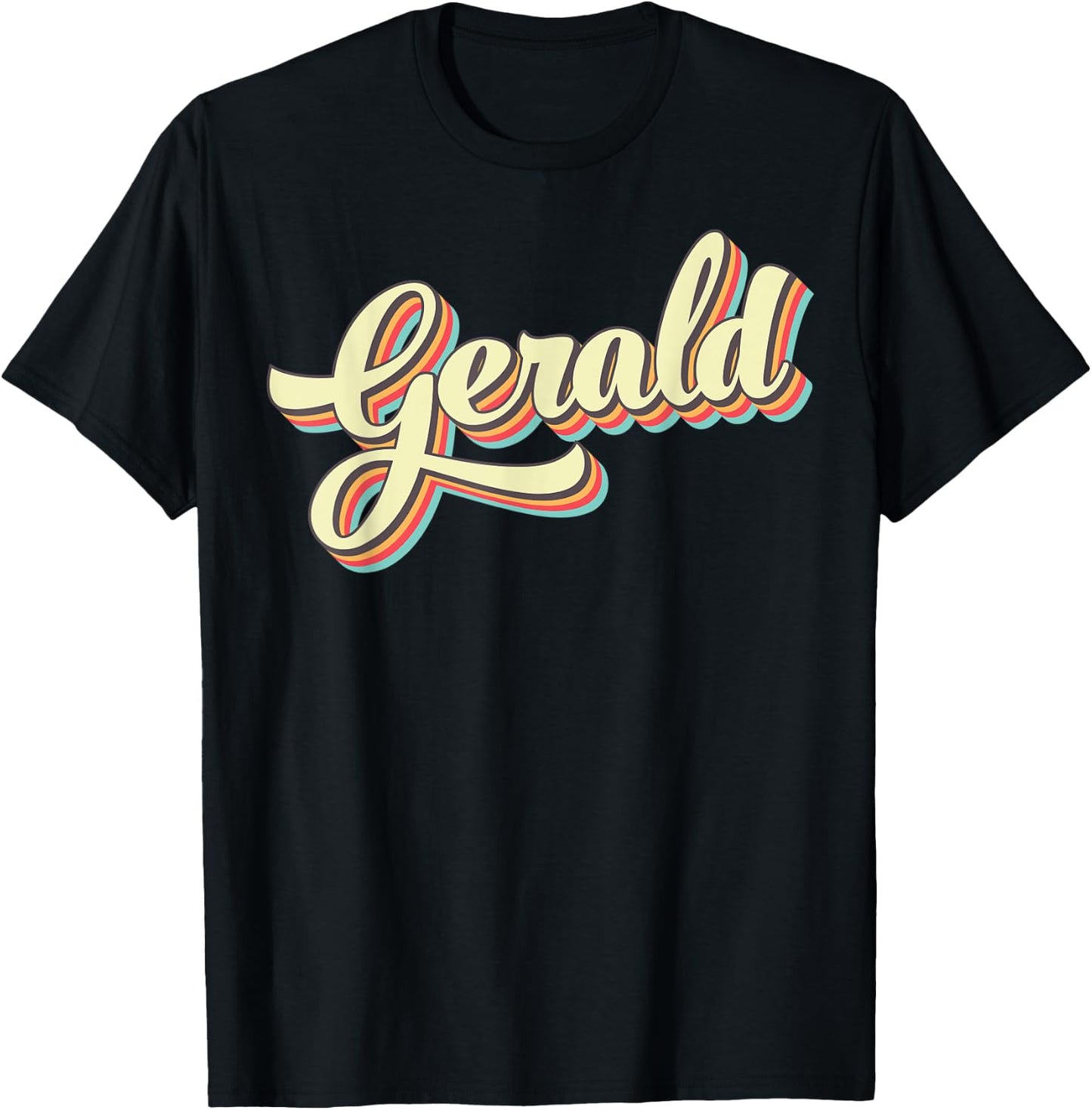 Gerald Retro Art Baseball Font Vintage T-Shirt - T-Shirt | Black