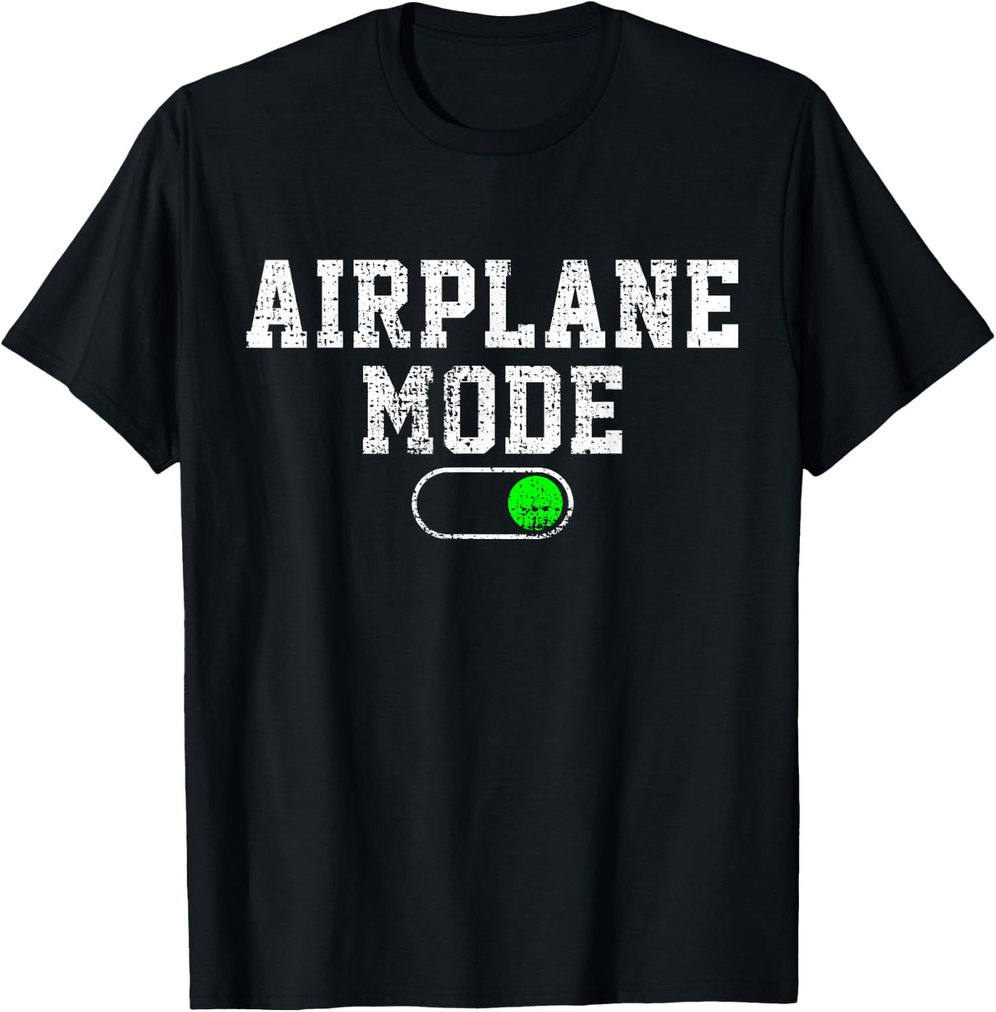 Airplane Mode On Vacation Summer Piolot Aviator Vintage Gift T-Shirt - T-Shirt | Black