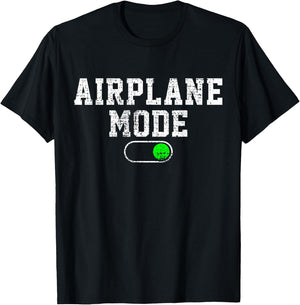 Airplane Mode On Vacation Summer Piolot Aviator Vintage Gift T-Shirt - T-Shirt | Black